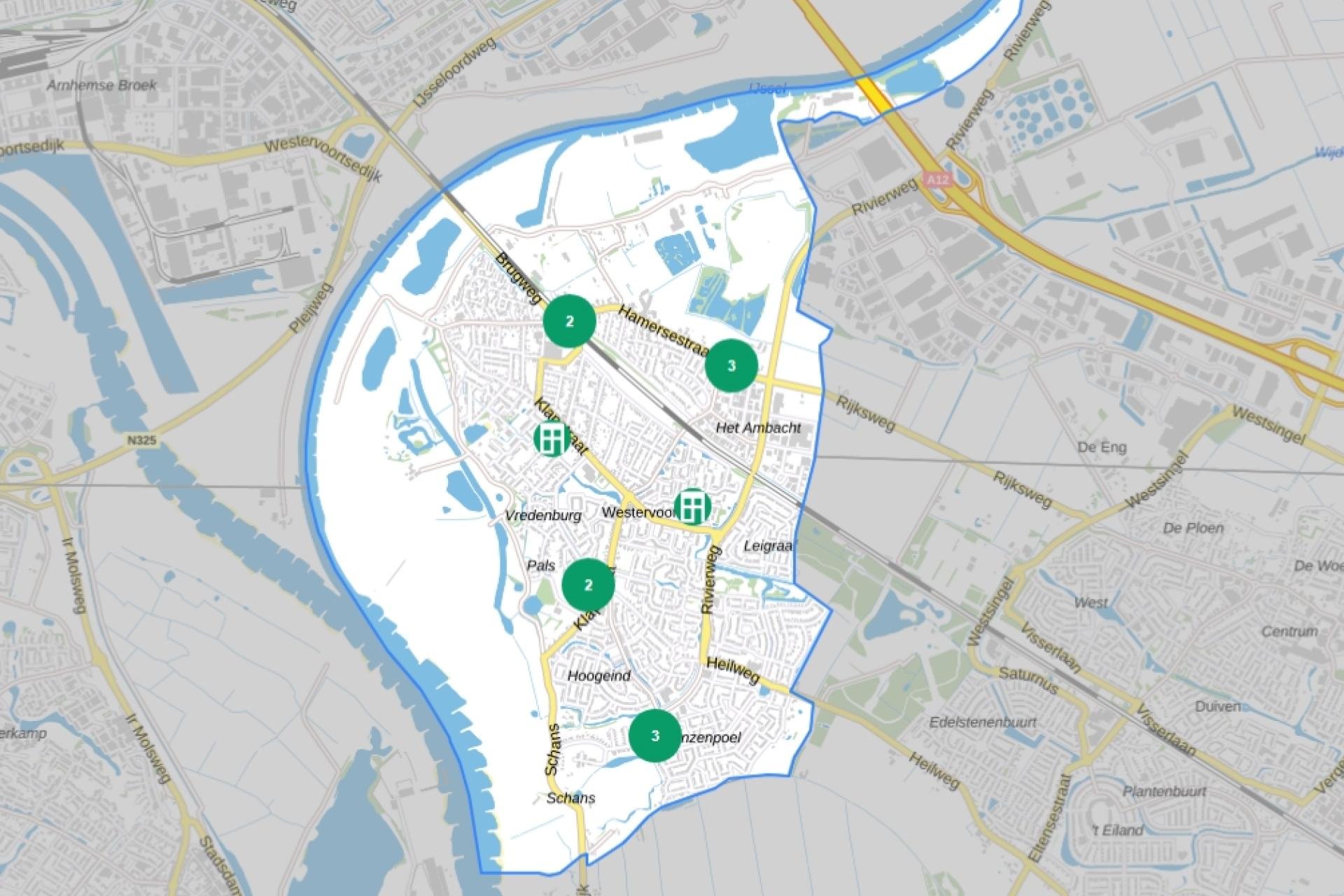 Kaart gemeente Westervoort